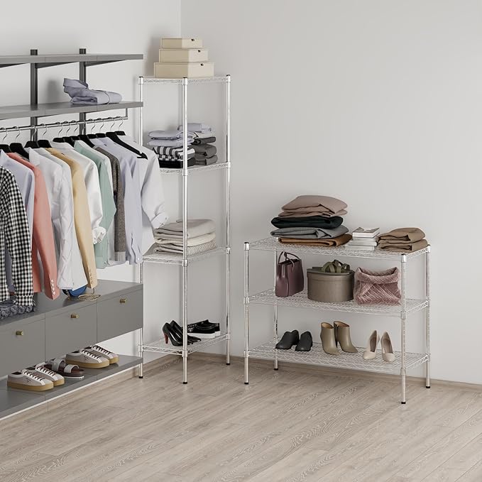 18" Deep x 42" Wide x 34" Height Wire Shelving Kit | 3-Tier | NSF Commercial Storage Rack Unit