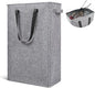 Odonata Slim Laundry Hamper Handles Collapsible Laundry Basket Thin Dirty Clothes Basket Narrow Laundry Bag Foldable Dirty Hamper 45L (Heather Grey)
