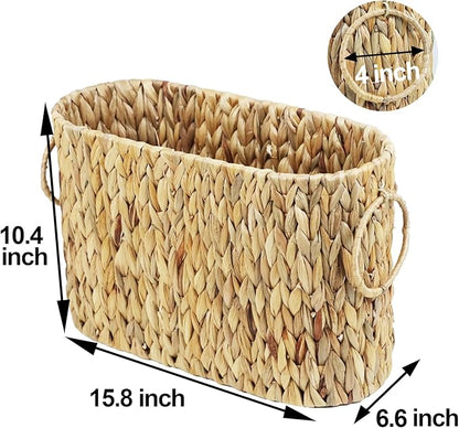 Toilet Paper Storage, Water Hyacinth Bathroom Toilet Paper Basket for Storage, Toilet Paper Holder Wicker Basket for 6 Mage Rolls, Bathroom Accessories Organizer