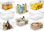 Hudgan Set of 8 Clear Plastic Storage Bins, 8 Large Storage Containers for Pantry Organizers, Home Edit, Kitchen Cabinet, Refrigerator, Under Sink Organization, Bathroom, Office