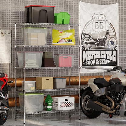18" Deep x 48" Wide x 74" Height Wire Shelving Kit | 5-Tier | NSF Commercial Storage Rack Unit
