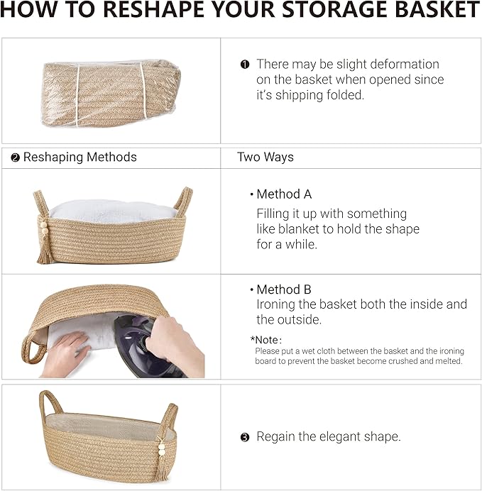 Mkono Small Storage Basket for Toilet Tank Top Boho Bathroom Decor Woven Rope Toilet Paper Tray Organizer for Shelf Bedroom Living Room, Jute, 1 Pack, 15.7" L x 6" W