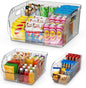 Set of 3 Pantry Organizers and Storage Bins with Removable Dividers - Clear Plastic Storage Box for Cabinet, Kitchen, Fridge, Bathroom, Home Organization Food Containers, Large Medium Small
