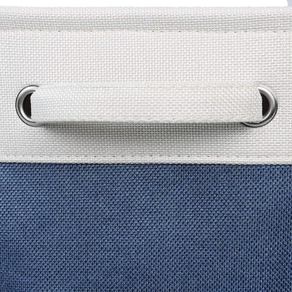 Foldable Storage Bin Collapsible Fabric Storage Basket Cube with Durable Handles Closet Organizer Bins for Organizing Shelves Drawers, Set of 3, 15" x 10" x 9.5", Blue