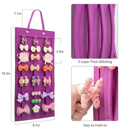 SMUK Hanging Hair Claw Clip Organizer - Large & Small Claw Clip Storage Display for Thick Hair, On Wall, Door, Wardrobe