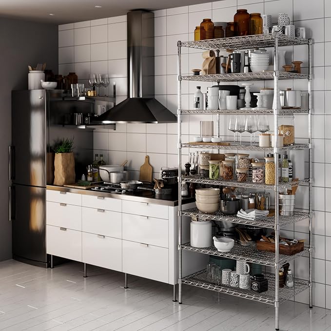 24" Deep x 36" Wide x 86" Height Wire Shelving Kit | 8-Tier | NSF Commercial Storage Rack Unit