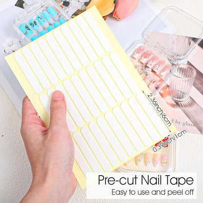 24 pcs Press on Nails Storage Boxs with 120 Pcs Adhesive Double Sided Tape Acrylic Nail Display Box Artificial False Nail Box Organizer Fake Nail Case Transparent Nail Packaging Boxes for Nail Salon