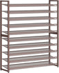 Metal Shoe Rack,Large 10 Tier Shoe Organizer, Heavy Duty Metal 5-Tier Stackable Shoe Storage Vertical Shoe Rack for Closet Front Door Entrance,Entryway,GarageUp to 62 Pairs,Bronze
