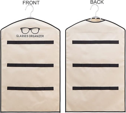 TRIUMPH VISION Hanging Sunglasses Organizers Eyeglasses Holder Stand, 30 Slots Eyeglass Case Eyewear Wall Organizer Multiple Eyeglasses Storage Sunglass Wall Mount Glasses Case Foldable Travel
