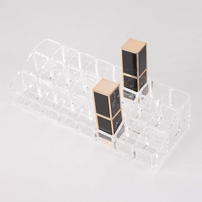 Clear Acrylic Lipstick Organizer for Cosmetic Make Up Holder Crystal 24 Sections A Style