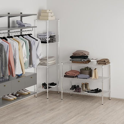21" Deep x 42" Wide x 34" Height Wire Shelving Kit | 3-Tier | NSF Commercial Storage Rack Unit