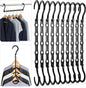 Utopia Home Space Saving Hangers for Clothes (Pack of 10) - Storage Saving Hanger for Dorm - Magic Hanger Clothing Organizer for Closet - Durable ABS Plastic Collapsible Hangers for Clothes (Black)