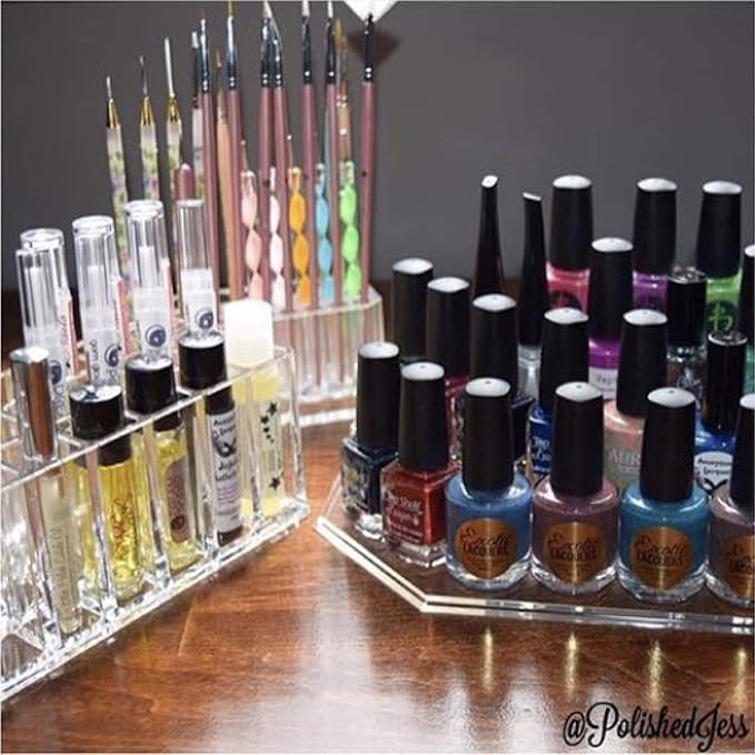 Acrylic Nail Art Tool Organizer Storage for Storing Pro Beauty Finger Nailcare Art Kit Tools Makeup Display Case Refillable Container Holder Organization
