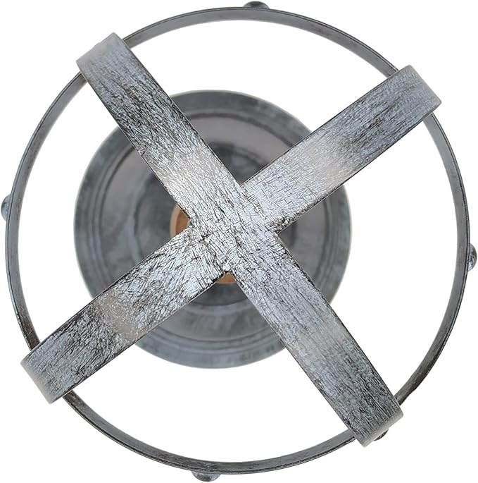 Owlgift Vintage Style Metal & Rustic Wood Stem Freestanding Hat Rack Storage, Cap Organizer, Wig Holder Display Stand - Rustic Gray