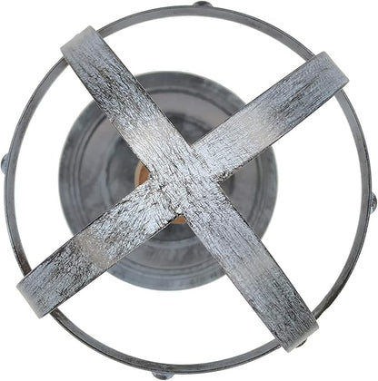 Owlgift Vintage Style Metal & Rustic Wood Stem Freestanding Hat Rack Storage, Cap Organizer, Wig Holder Display Stand - Rustic Gray