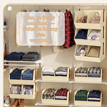 Hanging Closet Organizer, Closet Organizers and Storage, Hanging Closet Organizer Extra Large - Fabric Closet Hanging Organizer for Home, Dorm, Rv,Handbags, Underwear, Sock. Beige - 1 Pack