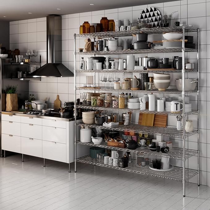 21" Deep x 72" Wide x 86" Height Wire Shelving Kit | 8-Tier | NSF Commercial Storage Rack Unit