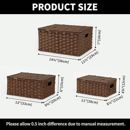 GRANNY SAYS Bundle of 3-Pack Wicker Baskets Storage & 1-Pack Over Door Hanging Organizer