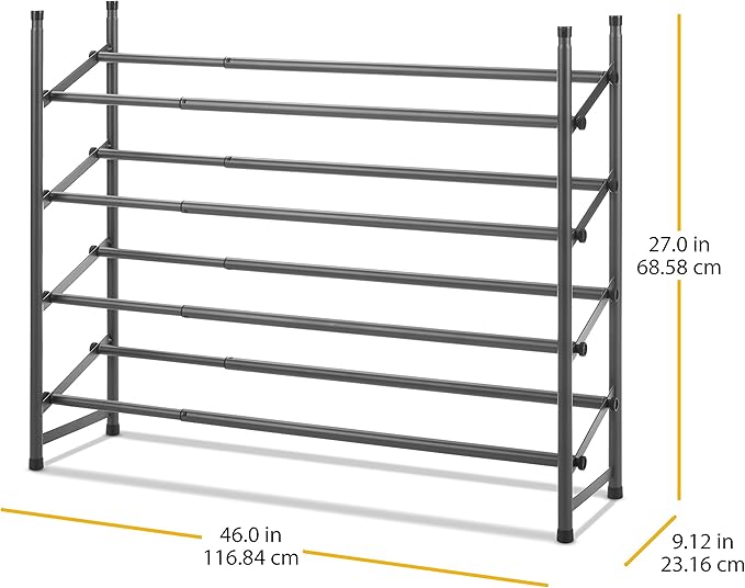 Whitmor 4-Tier Shoe Rack Gunmetal Gray