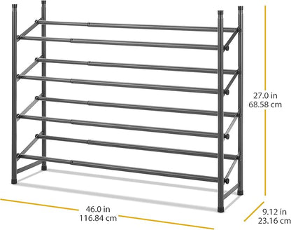 Whitmor 4-Tier Shoe Rack Gunmetal Gray