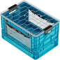 SIDIO Full-Size Collapsible Crate - Heavy Duty Stackable Storage Bin with Lid & 2 Short-Ways Dividers, Durable Plastic Organizer for Home, Office, Garage & Outdoor Use (Sidio Blue)