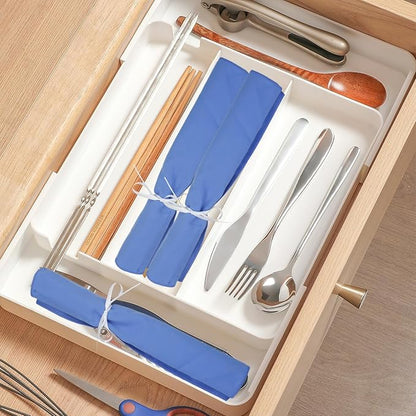 10 Pcs Silverware Organizer,Silver Storage Cloth Felt Flatware Organizer, Silver Protector Bags, Place Setting Roll with Stylish White Ribbon for All Kitchen Cutlery Utensil