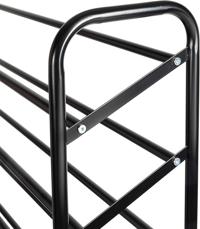 Honey-Can-Do 50-Pair Black Rolling Shoe Storage SHO-08861 Black, 100 lbs