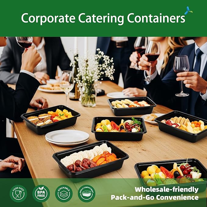 38oz Heavy Duty Meal Prep Containers with Lids, APSIC 50 Sets 1-Compartment Disposable Plastic To Go Containers, BPA Free Microwave Safe Take Out Food Storage Box for Lunch Leftover Freezer Dishwasher