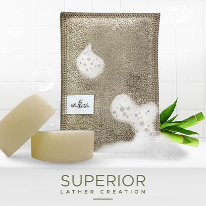 Whiffkitch Soap Pouch 5-Pack – Versatile Mesh Scrubber Wash Bag for Shower & Bath, Bamboo Fiber Bar Soap Holder & Travel Bag, Durable Scrubber Pouch for Rich Lather, 4x5 inches