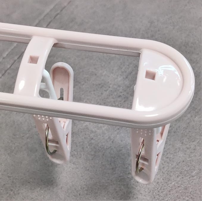 Foldable Clothes Travel Hangers with Clips Clothes Drying Racks Socks Lingerie Plastic Non Slip Skirt Hangers Closet Laundry Organization Hangers Pnk