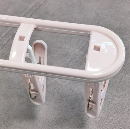 Foldable Clothes Travel Hangers with Clips Clothes Drying Racks Socks Lingerie Plastic Non Slip Skirt Hangers Closet Laundry Organization Hangers Pnk