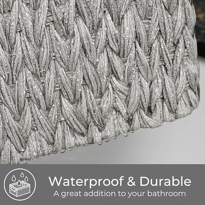 GRANNY SAYS Wicker Storage Baskets for Shelves, Waterproof Wicker Baskets for Organizing, Woven Basket for Shelves, Decorative Basket for Living Room, Grey