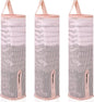 Hanging Sock Storage Bag,Wall Mount Multifunctional Bag,Sock Underwear Organizer,Hanging Closet Organizer,Saver Kitchen Storage Holder for Storing Socks Ties Plastic Bag 3PCS (Pink)