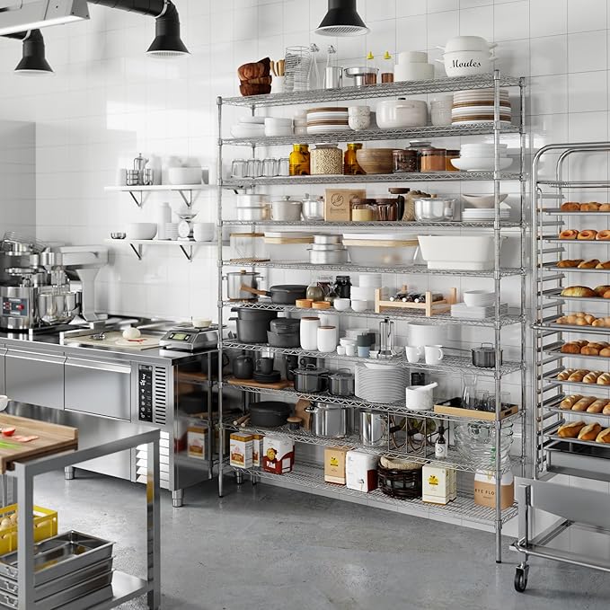 14" Deep x 72" Wide x 96" Height Wire Shelving Kit | 10-Tier | NSF Commercial Storage Rack Unit