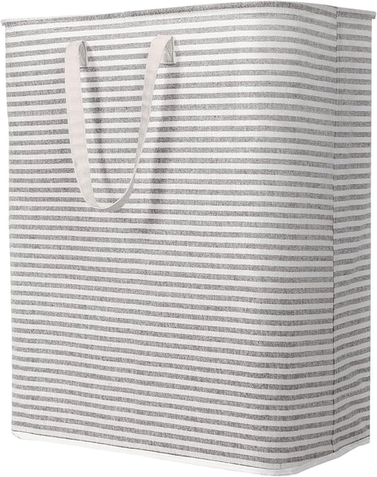 Lifewit 125L Large Collapsible Laundry Hamper, Tall Foldable Dirty Clothes Baskets Waterproof, Freestanding Design with Easy Carry Handles in Dorm Bedroom Bathroom College, Grey
