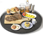 Oroyutor 18" Oak Wooden Lazy Susan Turntable for Dining Table, Large Round Lazy Susans Organizer for Kitchen Countertop, Tabletop 360°Rotating Tray for Spice Organization and Storage Black Home Decor