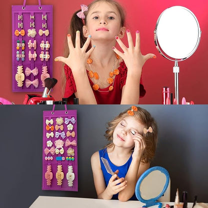 SMUK Hanging Hair Claw Clip Organizer - Large & Small Claw Clip Storage Display for Thick Hair, On Wall, Door, Wardrobe