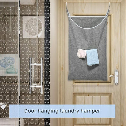 SAVERHO X-Large Door Hanging Hamper Bag,2 Pack Large Capacity Hanging Laundry Hamper Basket with Wide Opening Dirty Clothes Laundry Hamper Storage Bag Size 35X22inch(Grey-2Pack)