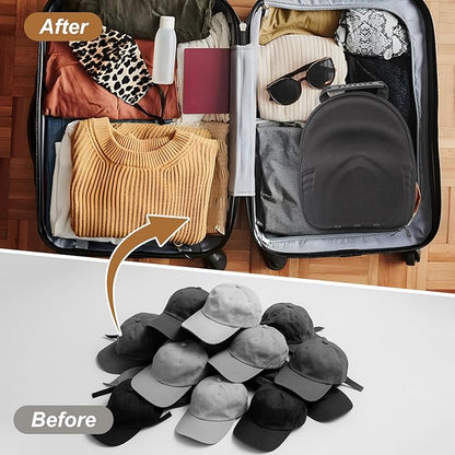 CECOLIC Hard Hat Case for Baseball Caps, Hat Travel Storage Case with Carrying Handle & Adjustable Shoulder Strap, Hat Organizer Bag for 6 Baseball Caps for Women and Men