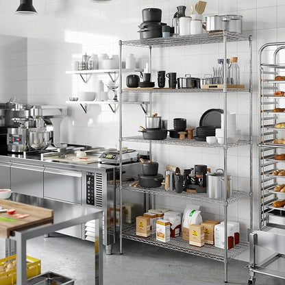 21" Deep x 48" Wide x 86" Height Wire Shelving Kit | 5-Tier | NSF Commercial Storage Rack Unit