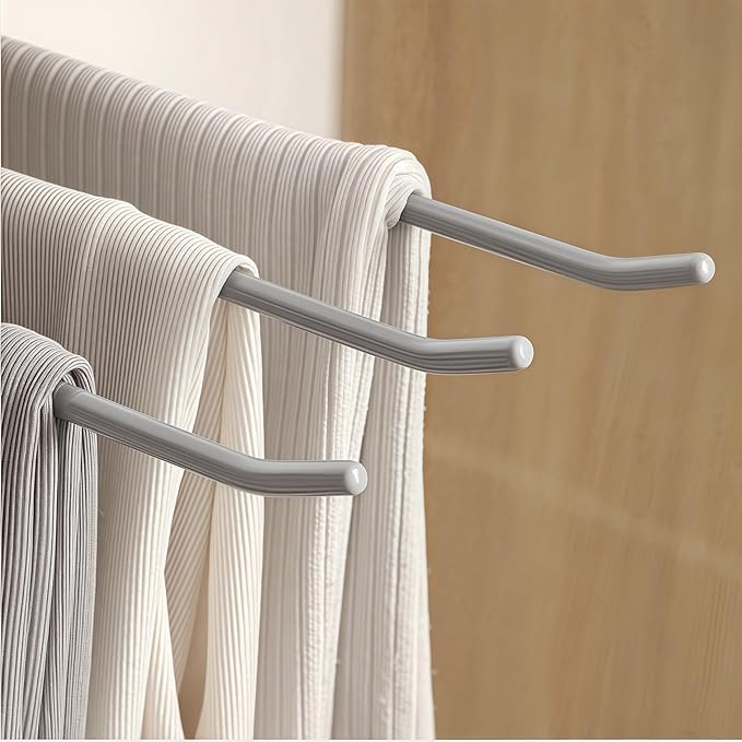 10 Pack Open Ended Pants Jean Hangers, Heavy Duty Non Slip for Closet, Space Saving Trouser Hangers, Metal Pant Hanger for Women Men, Grey