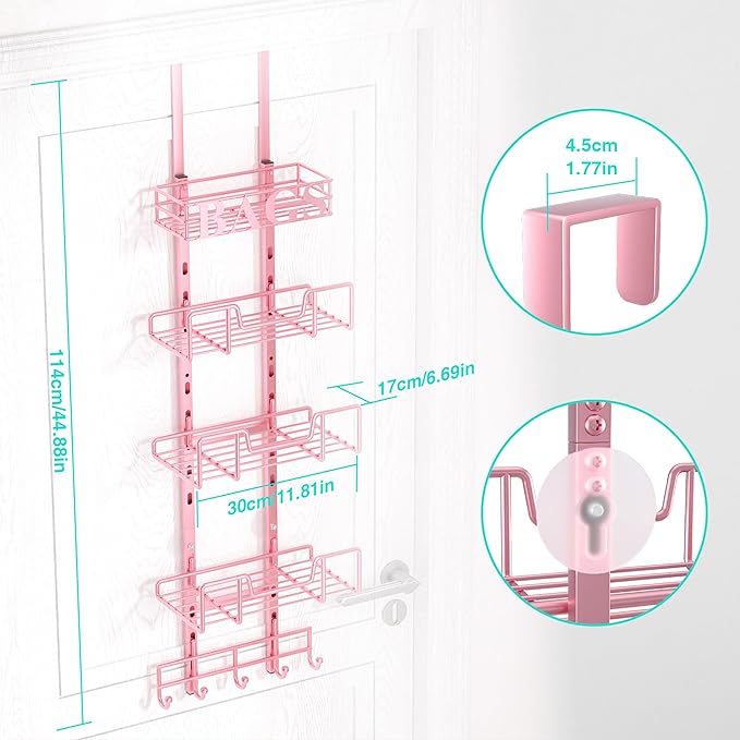 HapiRm Over Door Purse Organizer - Adjustable Purse Storage Rack with Bags Design Metal Basket, Wall Mounted Handbag Organizer, Hanging Handbag Holder, Can Use As 1/2 Part Detachable