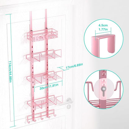 HapiRm Over Door Purse Organizer - Adjustable Purse Storage Rack with Bags Design Metal Basket, Wall Mounted Handbag Organizer, Hanging Handbag Holder, Can Use As 1/2 Part Detachable