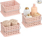 iDesign Small Shower Caddy with Handle, Portable Shower Organizer for Dorm or Bathroom, 3-Pack, Pink