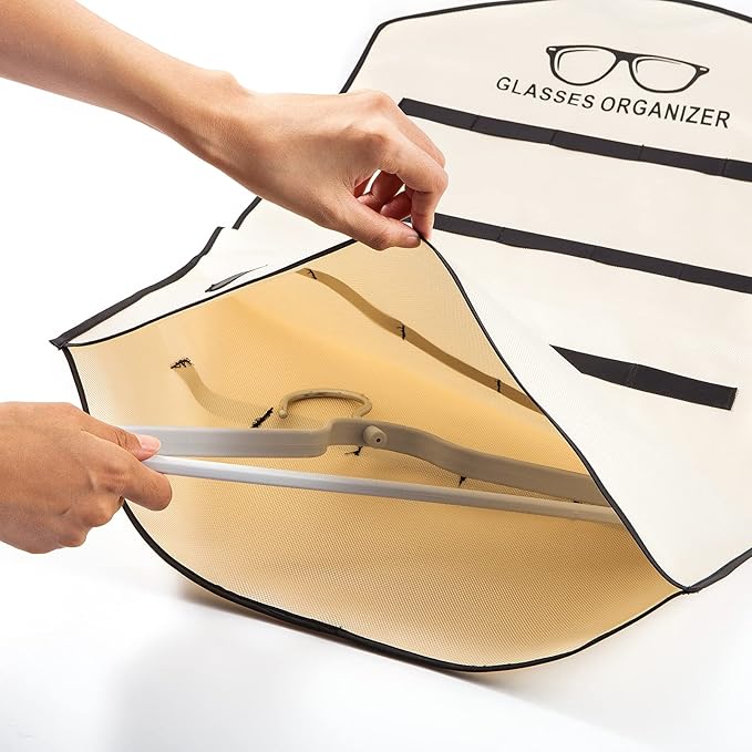 TRIUMPH VISION Hanging Sunglasses Organizers Eyeglasses Holder Stand, 30 Slots Eyeglass Case Eyewear Wall Organizer Multiple Eyeglasses Storage Sunglass Wall Mount Glasses Case Foldable Travel