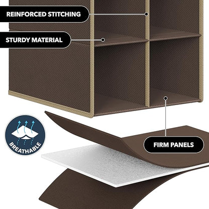 Simple Houseware 20 Section Shelves Hanging Shoes Organizer Holder for Closet, Brown