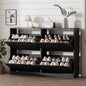 Xixini Shoe Storage Cabinet for Entryway with 4 Flip Drawers, Sturdy Wood Hidden Shoe Storage, Freestanding Narrow Slim Shoe Organizer for Front Door Entrance, Living Room, Hallway, Bedroom, Black
