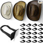 Modern JP Adhesive Cowboy Hat Hooks for Wall (20-Pack) – 3-Inch Wall Mount for Secure Hold, Wide Brim Hat Organizer, Western Room Decor – Black