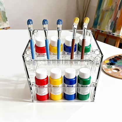 Makeup Tray Organizer Makeup Organizer Box Cosmetic Display Case Cosmetic Storage for Dresser Countertop,Bathroom Vanity,Office Desk,Washable Crystal Clear Acrylic