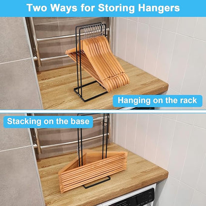 Hanger Stacker 2 Pack, Clothes Hanger Holder Organizer for Closet Laundry Room, Organizer Stacker for Coat Wire Hangers,Hanger Rack Stand Caddy for Adult Kids Velvet Pants Hangers Storage